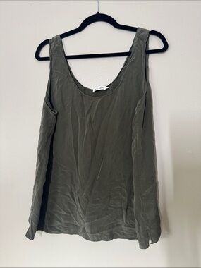 100% sill olive green tank top